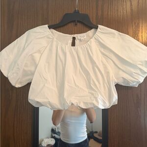 Le Lis White Puff Sleeve Blouse